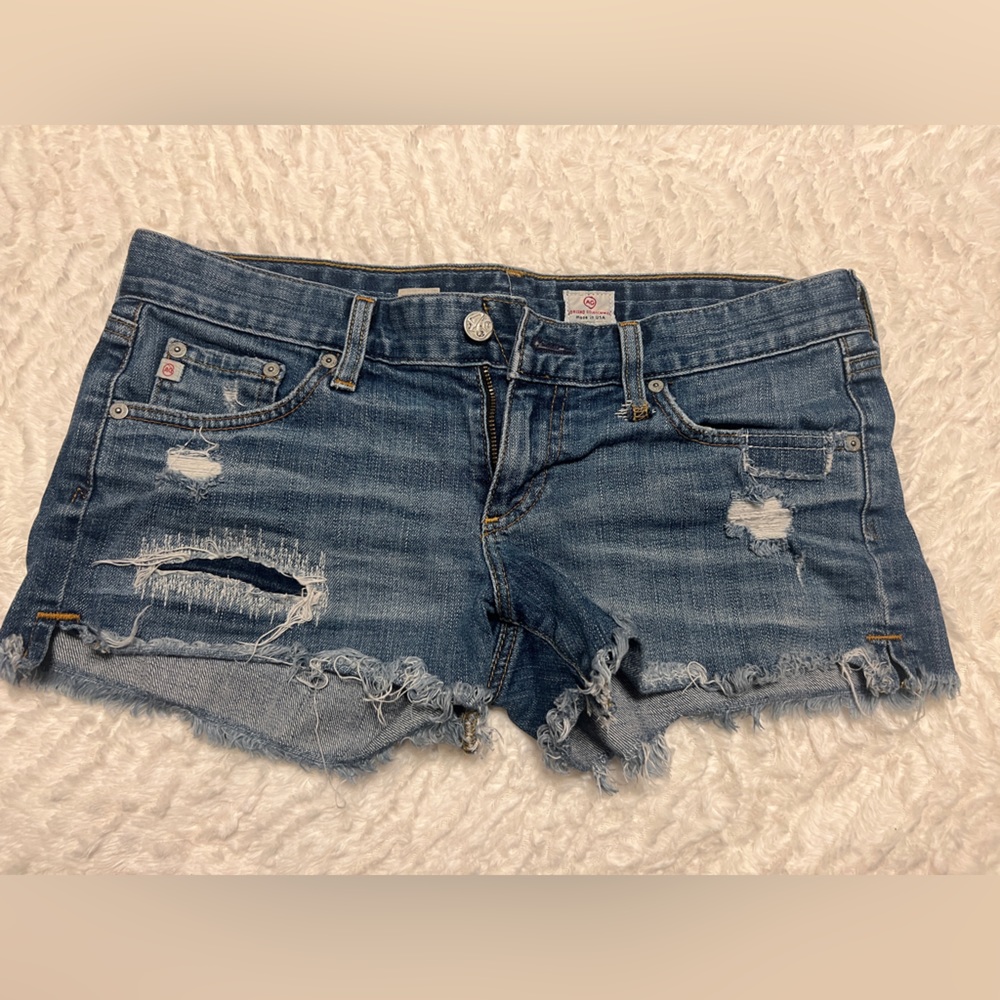 AG Adriano Goldschmied Mary Jane Low-Rise Cut-Off Shorts